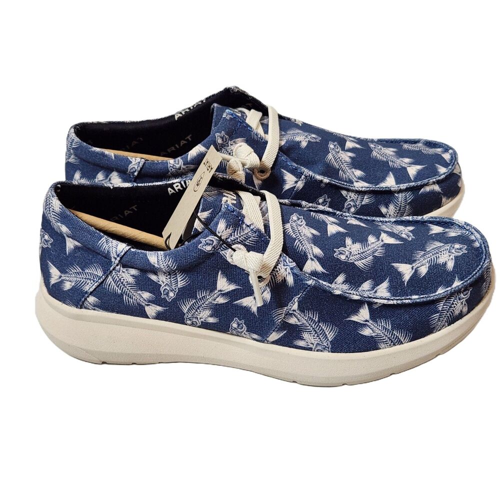Ariat Hilo Men’s 8.5 Stretch Lace Shoe Bonefish Blue NWT